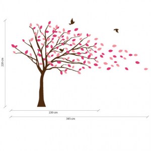 Blowing Tree Wall Decal Size