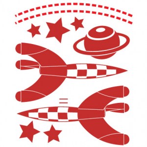 Space Rockets Wall Decal
