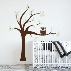 Tree with Owl Wall Decal