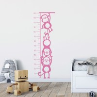Monkey Height Chart in Pink