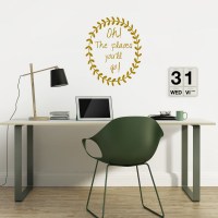 Oh the Places you'll go! Wall Decal in Gold