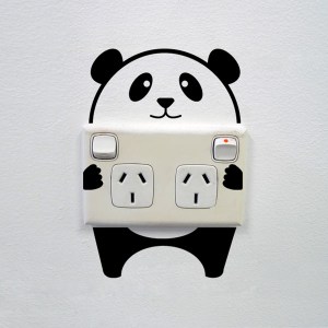 Panda wall sticker for power sockets