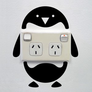 Penguin wall sticker for power sockets