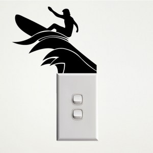 Surfer wall sticker for power points