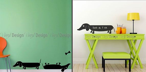 Sausage dog wall decal