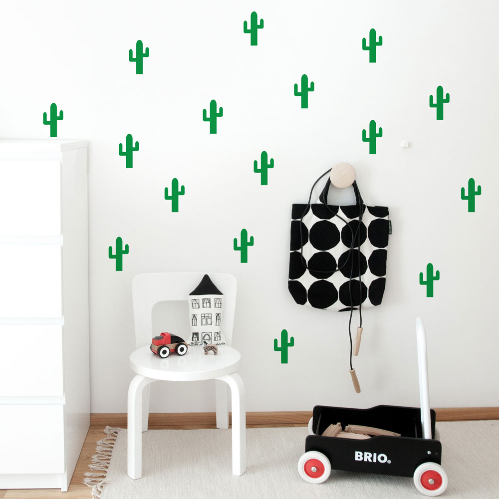 Cactus pattern wall decal