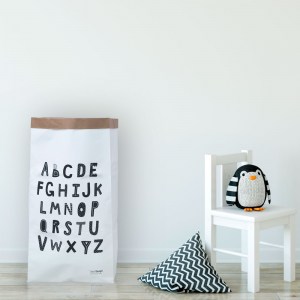 Paper Toy Storage Bag with Alphabet Design