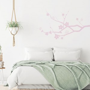 Cherry Blossom Branch Wall Decal Light Pink