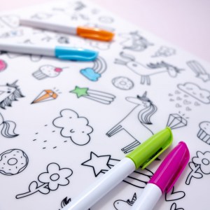 Colouring In Silicone Placemat with Unicorns