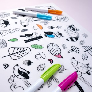 Colouring In Silicone Placemat with Forest Animals