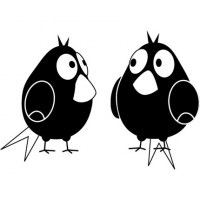 Two Fatty Birds Wall Decal