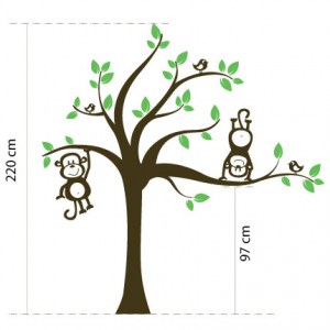 Tree with Monkeys Size