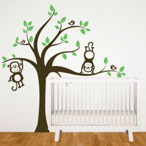 Tree with Monkeys Wall Decal