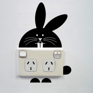 Bunny wall sticker for power sockets