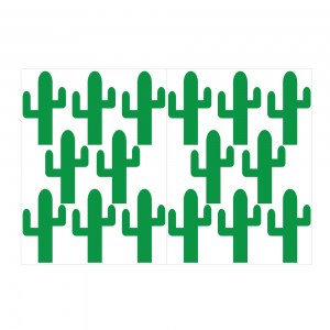 Cactus pattern wall decal sheet