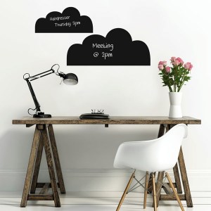 Reusable Chalkboard Clouds Wall Decal