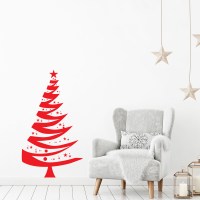 Christmas Tree Wall Decal in Red