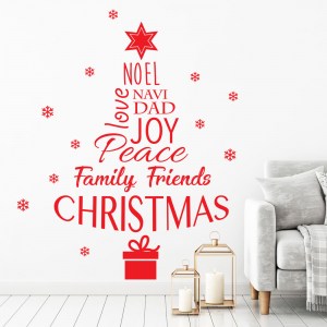 Christmas Tree with Words Wall Decal