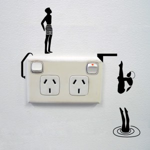 Divers wall sticker for power sockets