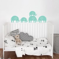 Elephant Trail Wall Decal in Mint