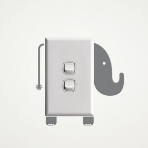 Elephant wall sticker for light switches