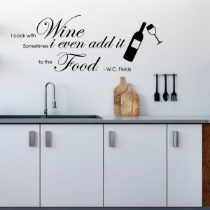I cook with wine wall decal