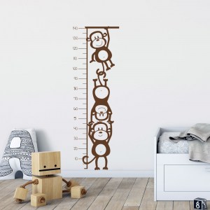 Monkey Height Chart Wall Decal
