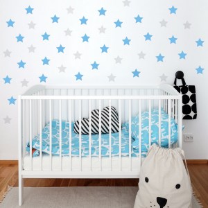 Kids Stars Wall Decal Light Blue and Grey